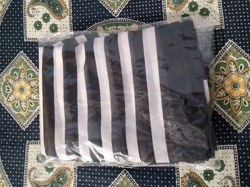 Stripted Black White Saree