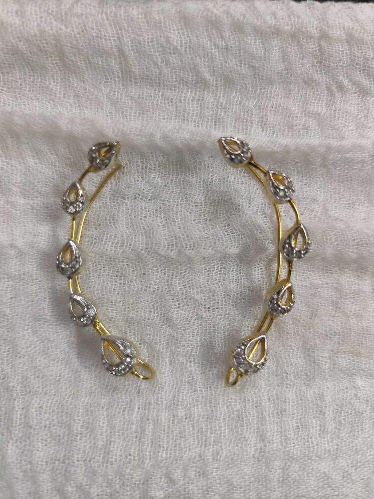 Gold &amp; Diamond Ear Climbers(Artificial)