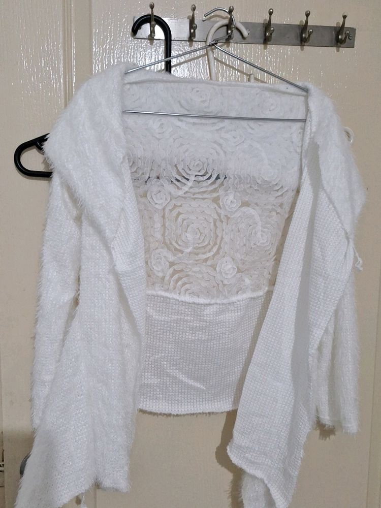 Wool And Lace Shrug