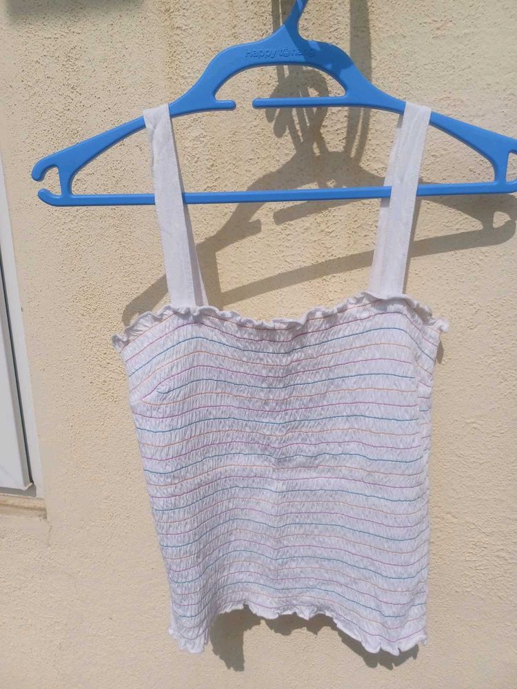 Striped white Crop Top