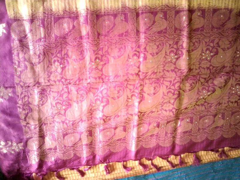 Double Colour Rashme Saree