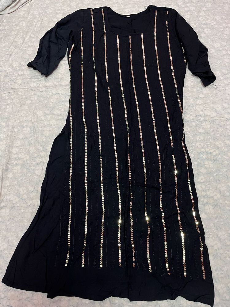 Shiny Black Kurta ✨