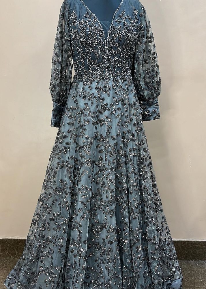 Grey Embellished Gown