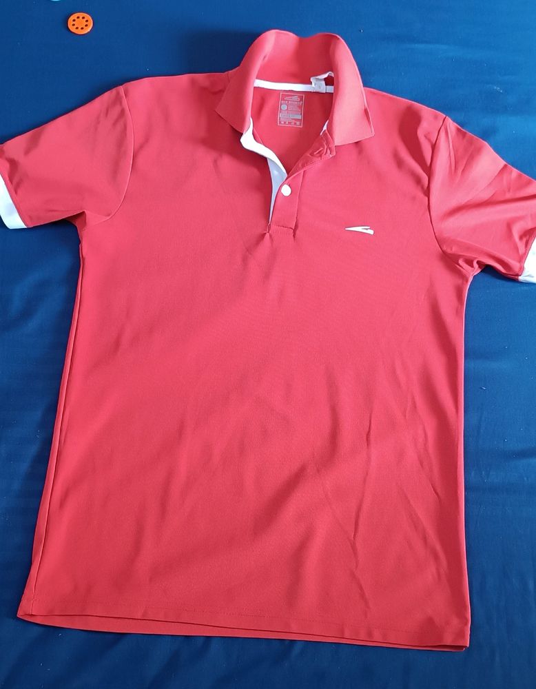 Men 🟠 Orange Casual Polo T-shirt