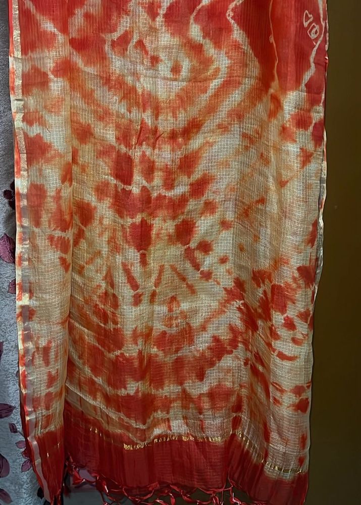 Orange Tie-Dye Dupatta