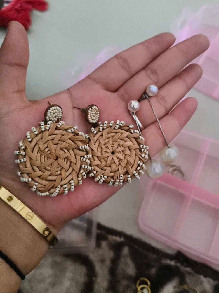 Woven Raffia Earrings