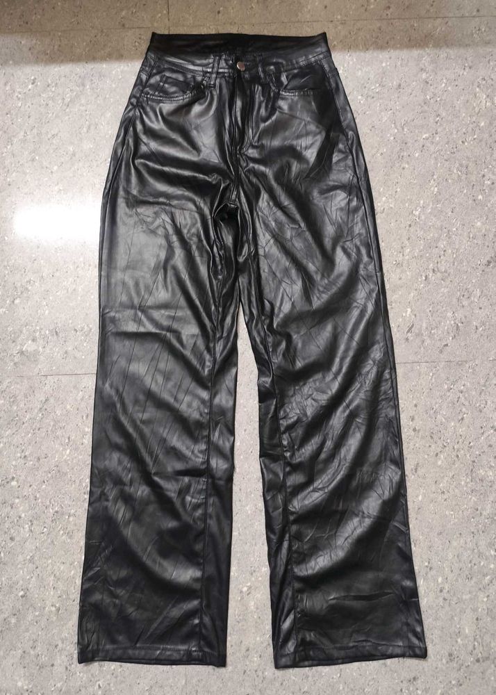Black Faux Leather Pants