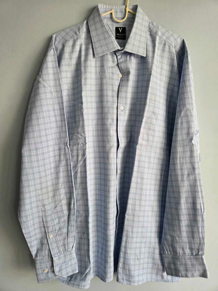 VAN HEUSEN BUISNESS Checked Pattern Shirt 42&#34;