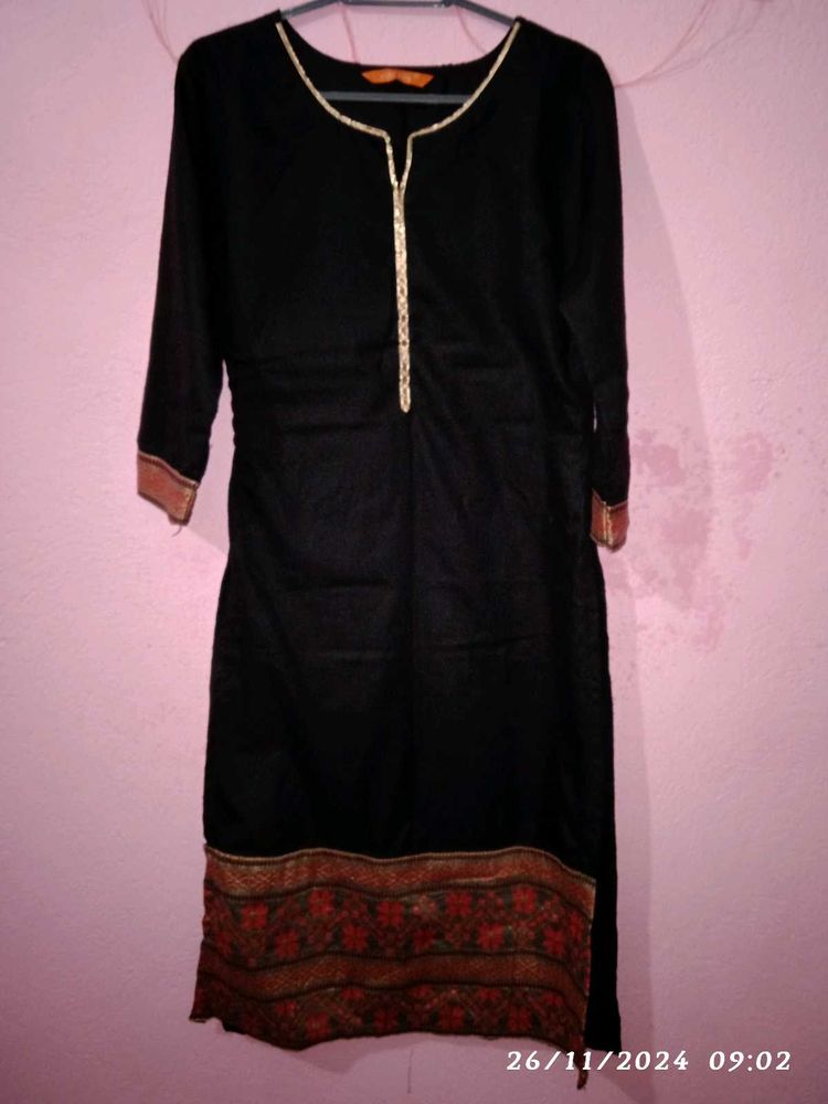 Indo era black kurta trouser set