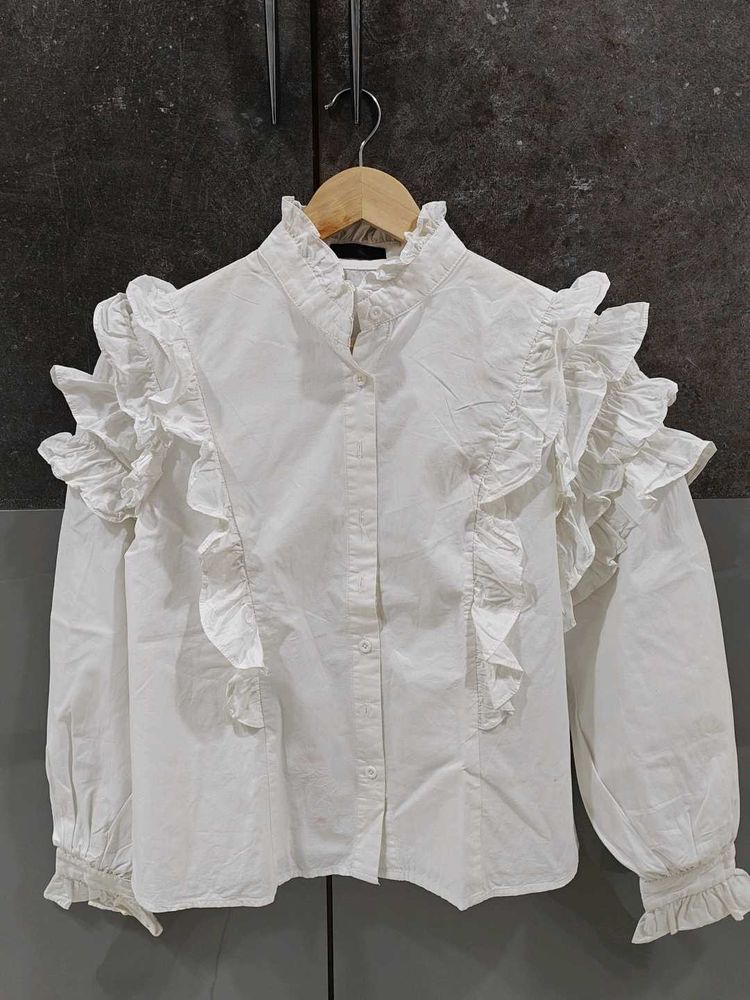 Ruffled White Shirt