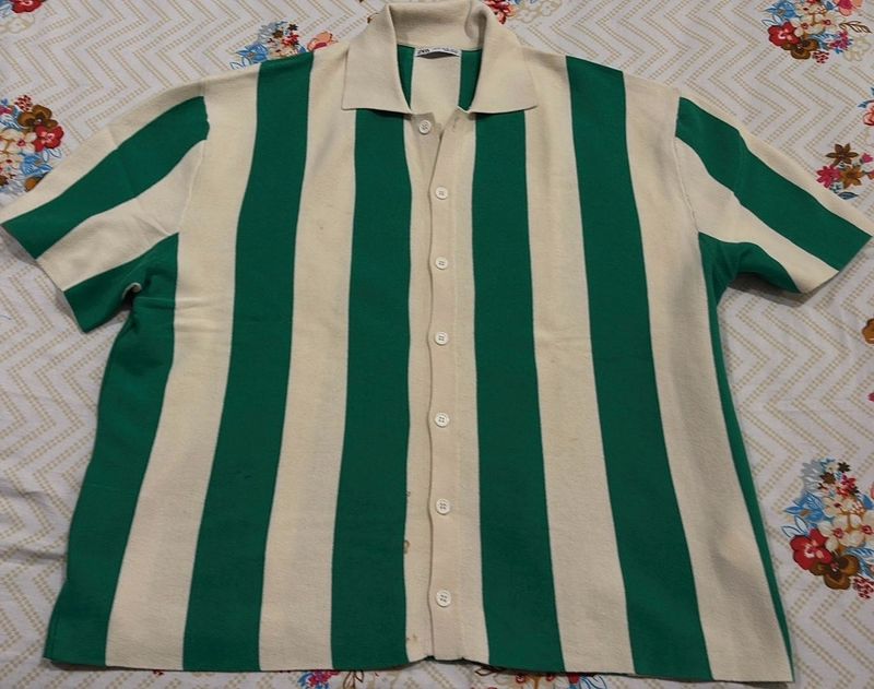 Striped Button-Up Shirt