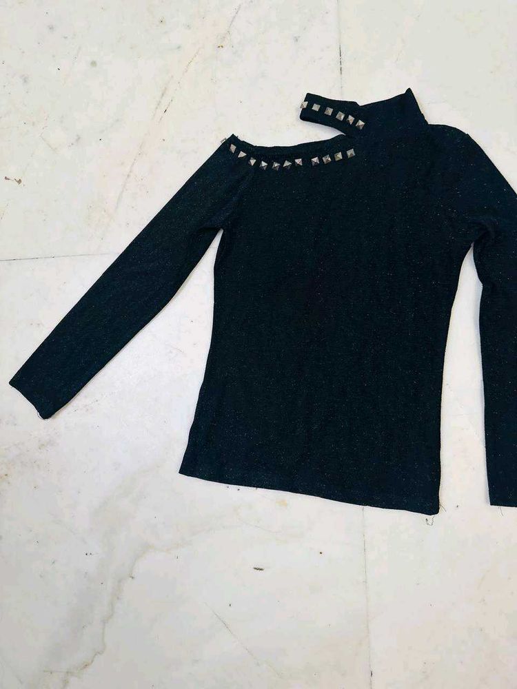 Studded Shoulder Top