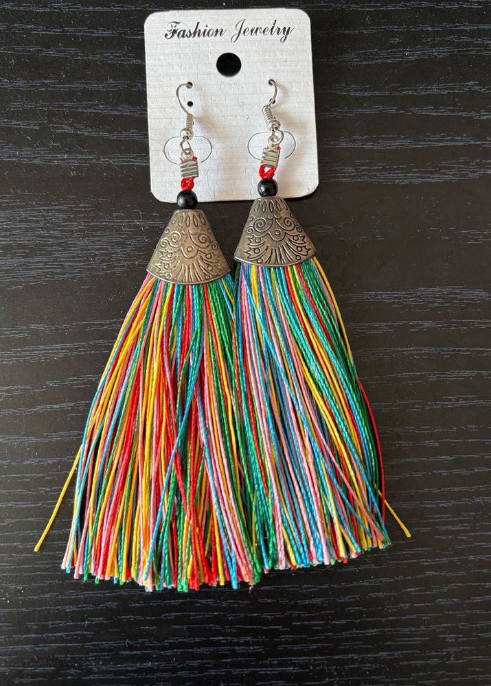 Rainbow Tassel Earrings