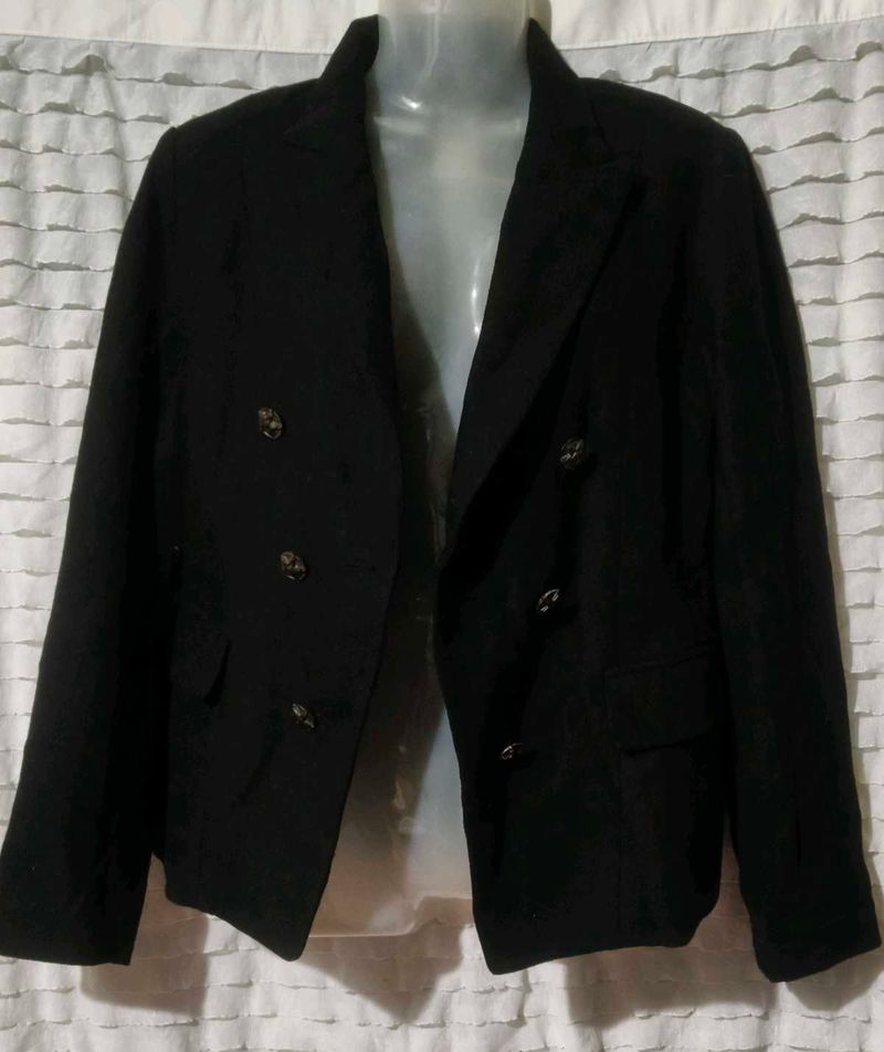 Elegant Black Double-Breasted Blazer