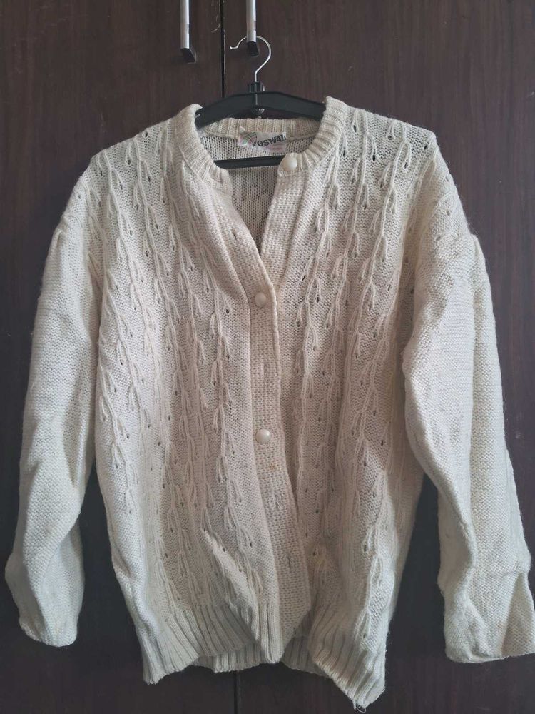 Vintage Cream Cable Knit Cardigan