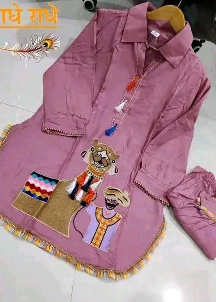 (MtoXXL P)Embroidered A-Line Kurti With Dhoti Pant