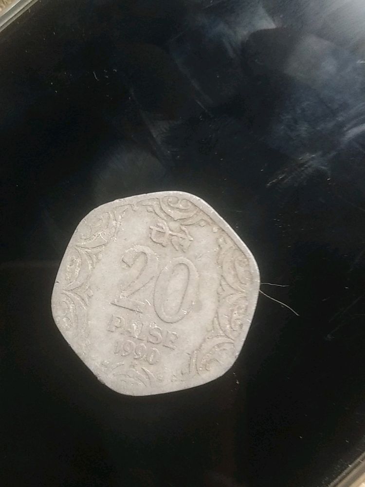 Very Old 20 Paisa Coin Of Our Country India 1990 Coin