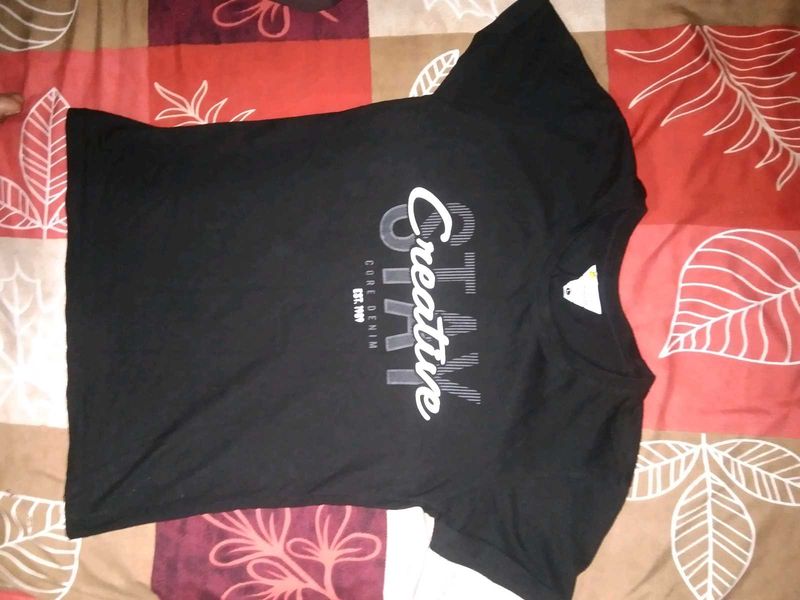 Creative Core Denim Black Tee
