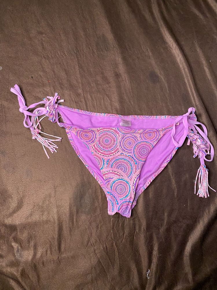 Purple Patterned Bikini Bottom