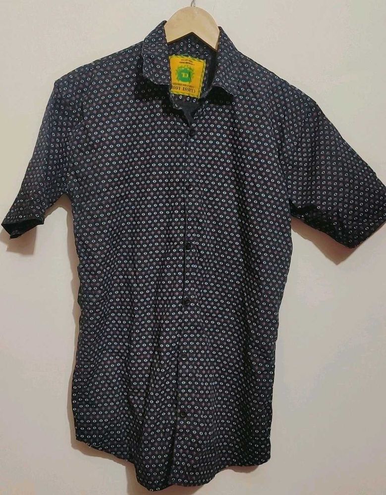 Black Printed Shirt For Boy &amp; Men 38 Chest