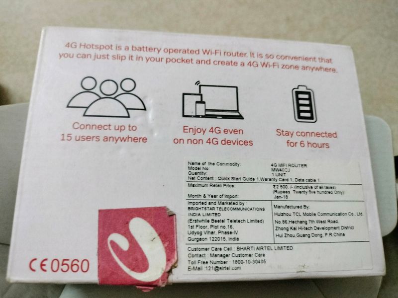 Airtel 4G Wifi hotspot Router