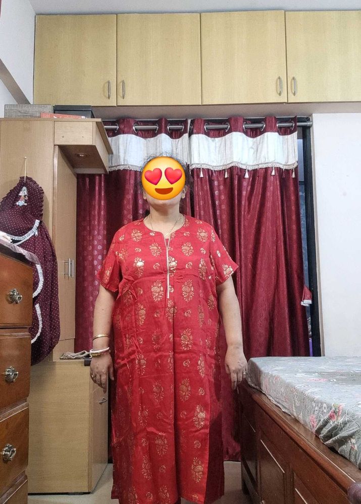 Gold Ethnic Printed XXXL Kurta From BIBA