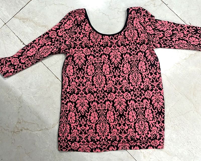 Patterned Long Sleeve Top