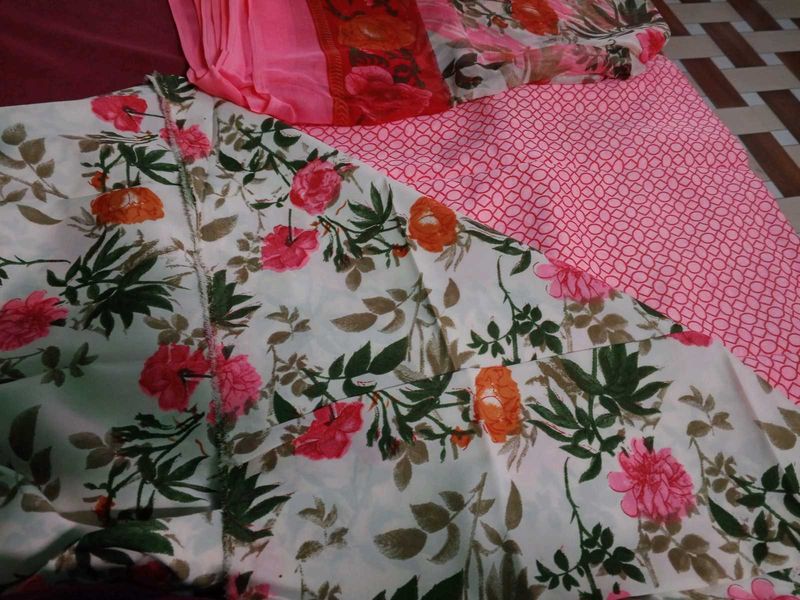 Floral Crepe Dress Material