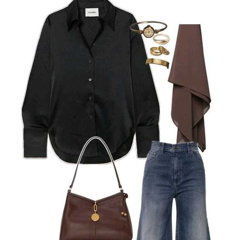 oversized Black Button-Down Shirt