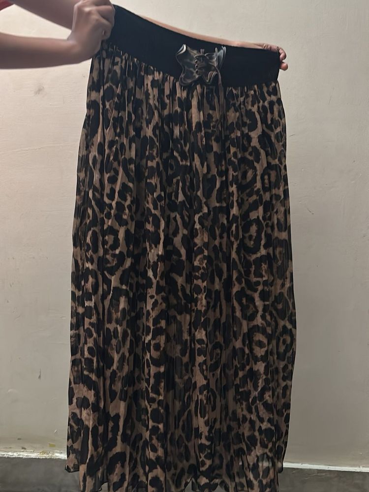 Leopard Print Maxi Skirt