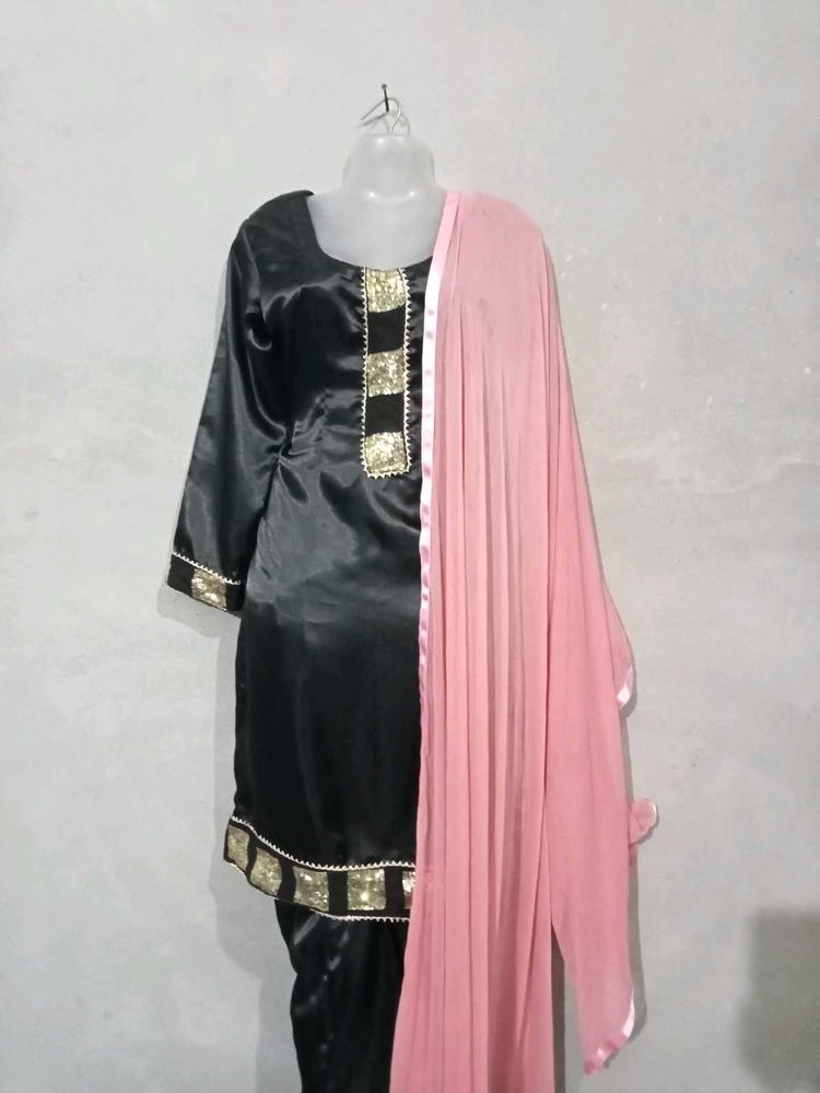 Satin Black Salwar Suit