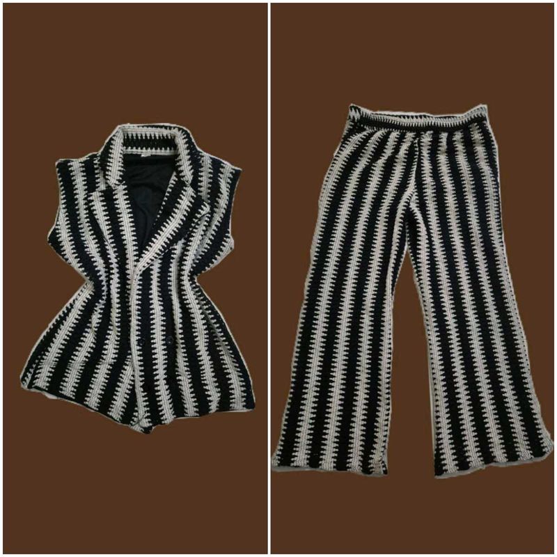 Striped Crochet Co-ord Set