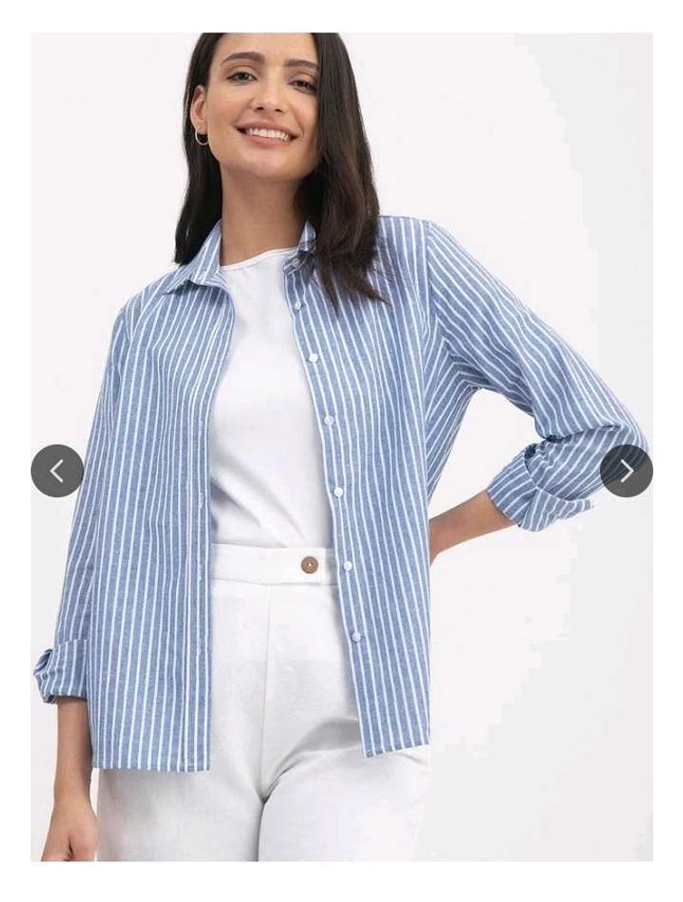 Fablestreet striped linen casual shirt