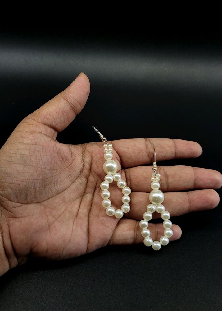 Handmade Cute Pearl Earrings White Colour