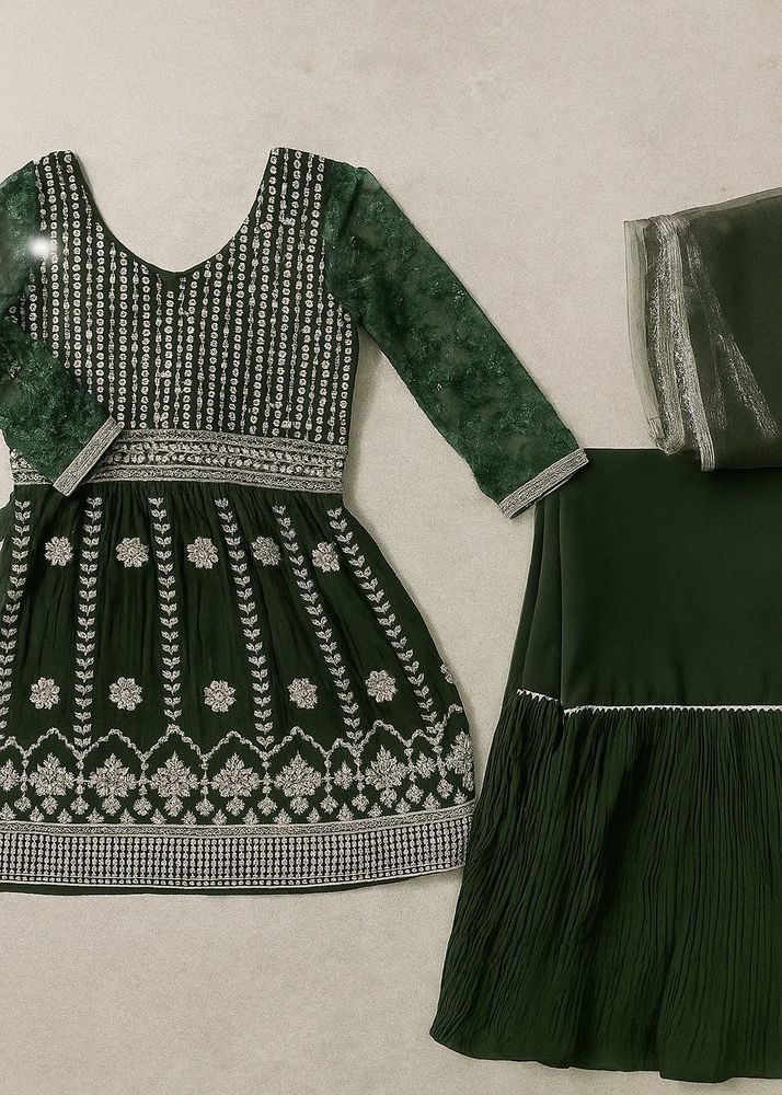 sharara kurta set with pants and dupatta