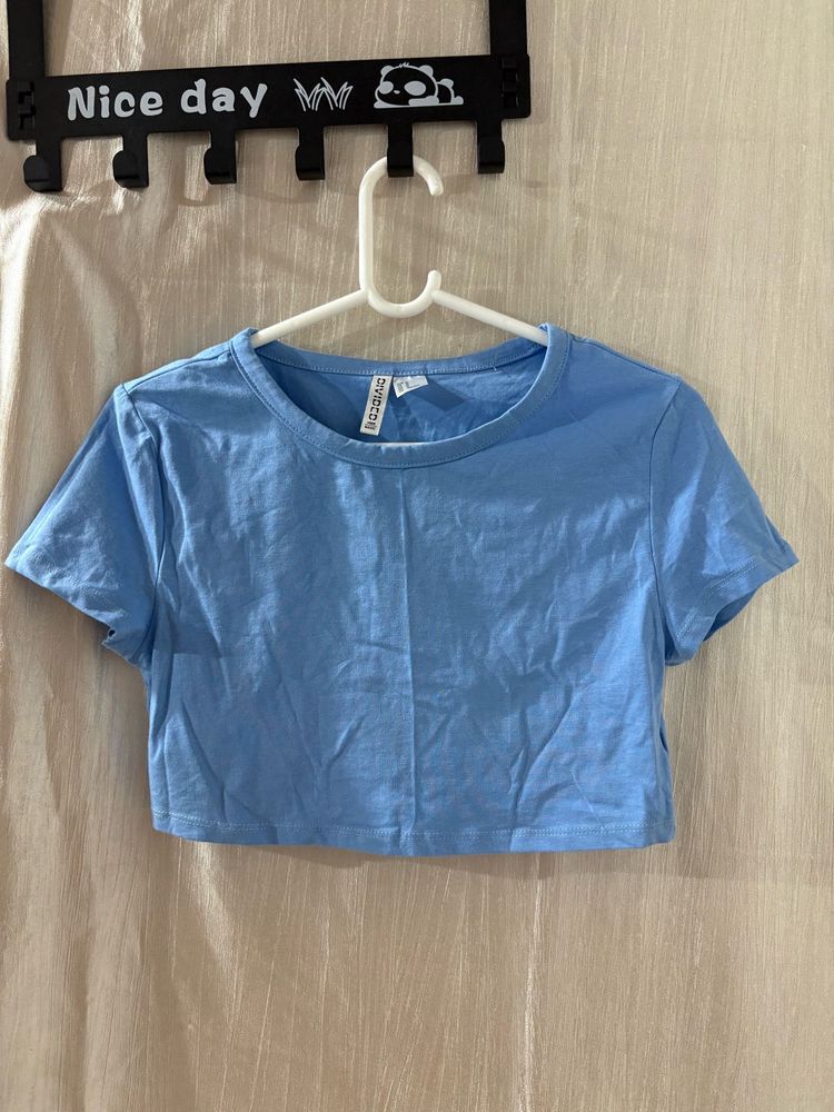 Light Blue DIVIDED T-shirt