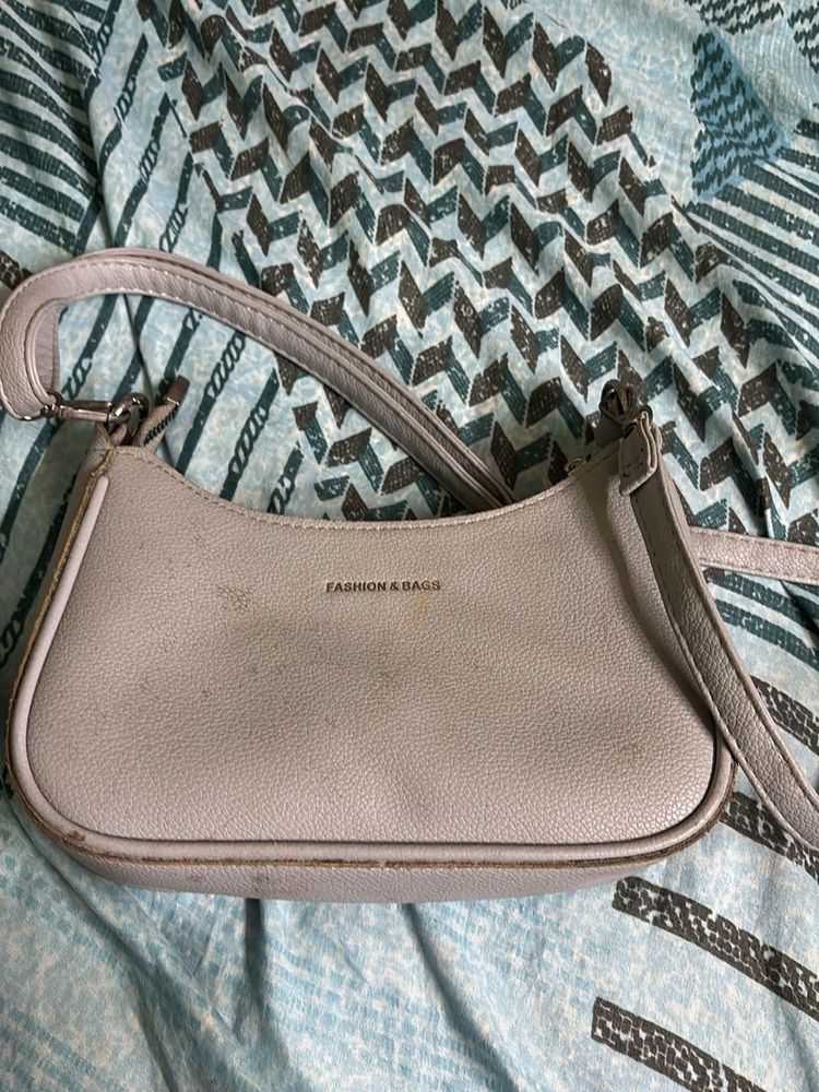 Trendy Light Grey Shoulder Bag – Everyday Casual &amp;