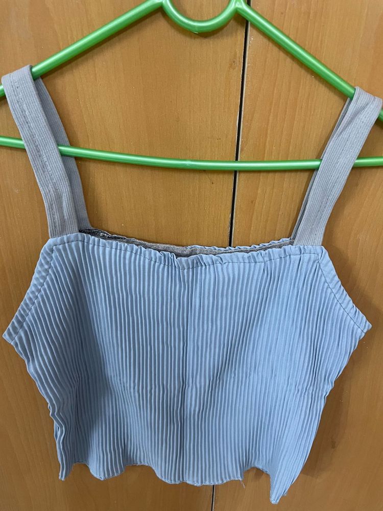 Blue Women Crop Top
