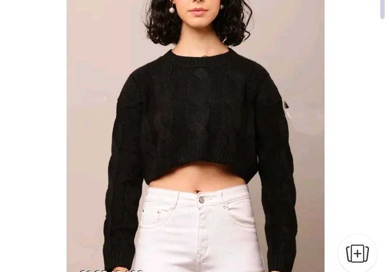 Black Knit Short Sweater