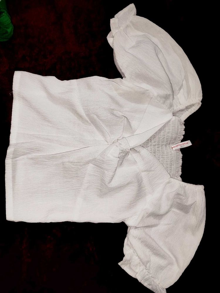 White Puff Sleeve Top
