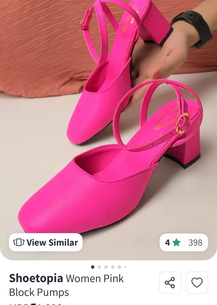 Shoetopia Pink Block Heels