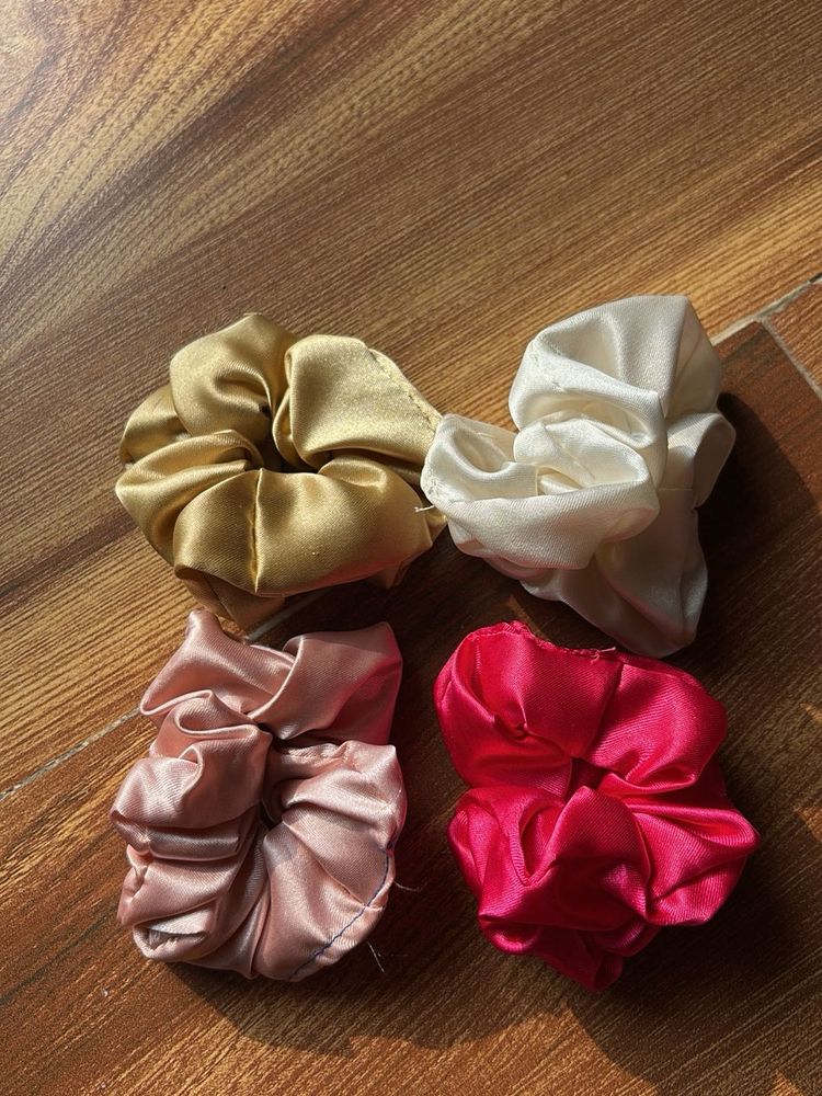 Satin Scrunchie Set Pink combo