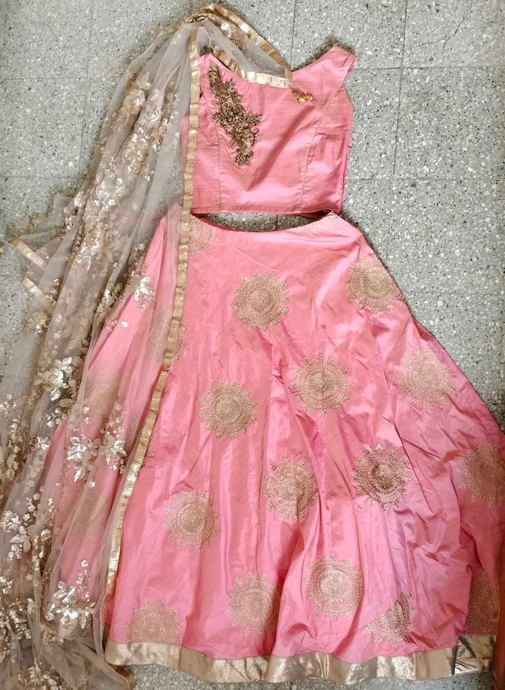 Pink Silk Lehenga Choli