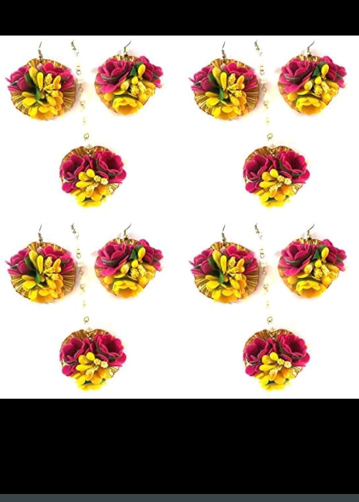 Haldi Set Only Earings &amp; MangTika