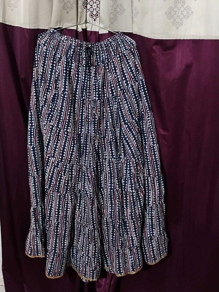 Boho Print Tiered Maxi Skirt