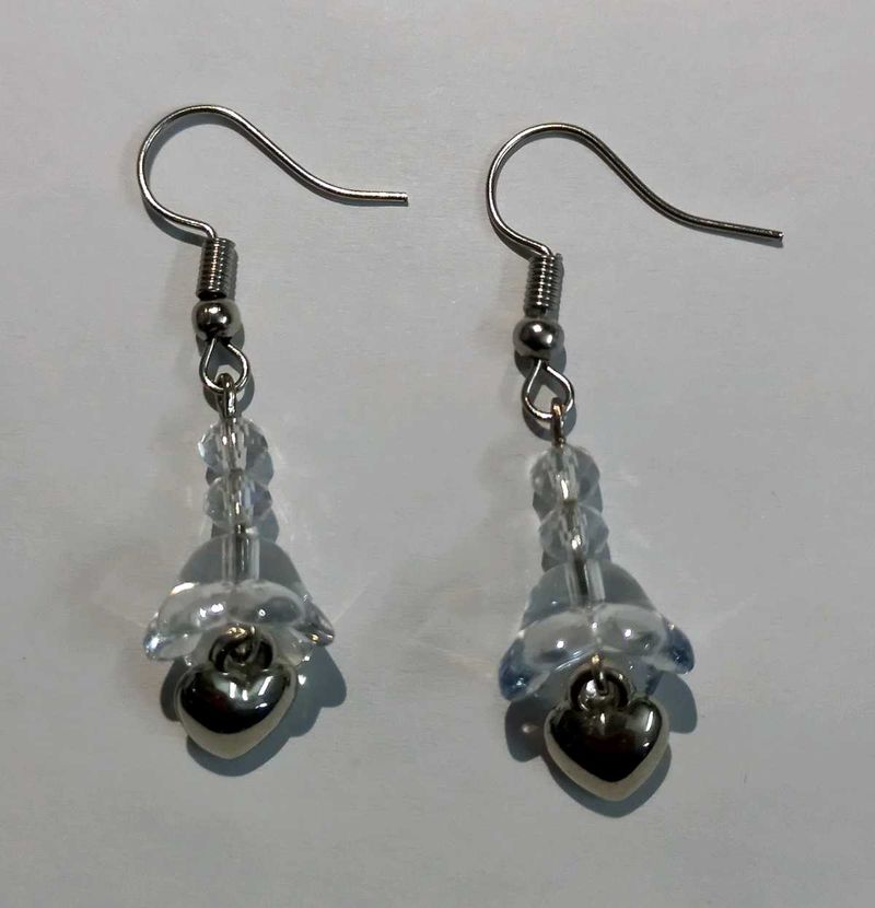 Handmade Earrings with Silver Heart