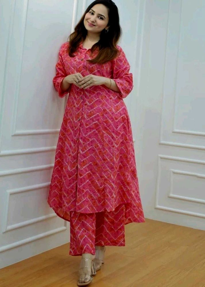 Pink Printed Coord Set