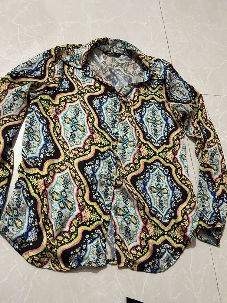 zudio Patterned Button-Down Shirt
