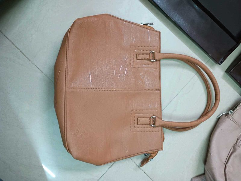 Tan Structured Handbag