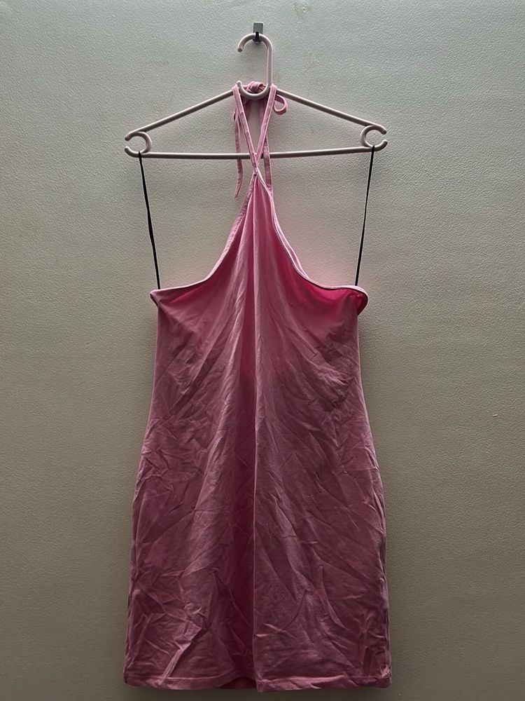 Pink halter dress